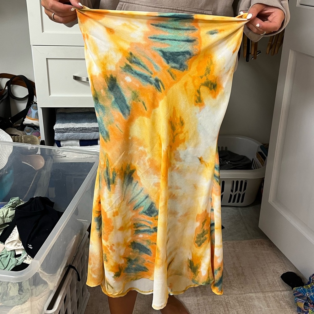 Hello Molly Vibrant Tie-Dye A-Line Skirt